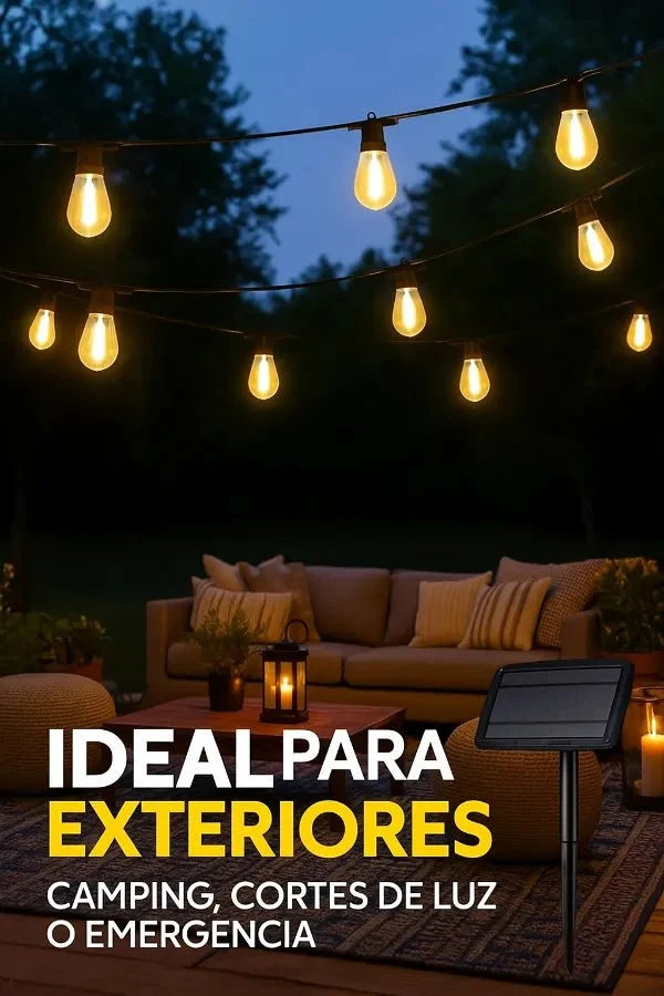 🎇Cero Consumo, Máximo Estilo: Guirnalda Exterior de 10 Luces LED Impermeables✨